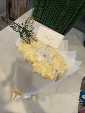 Handmade Yellow Crochet Flower Bouquet - Women Accessories
